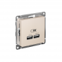 Механизм розетки USB Atlas Design 5В 1порт х 2.1А 2порта х 1.05А беж. SchE ATN000233 ATN000233