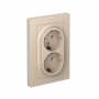 Розетка 2-м. AtlasDesign 16А с заземл. в сборе песочн. SE ATN001224 ATN001224