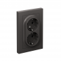 Розетка двойная AtlasDesign с заземл. 16А в сборе базальт SE ATN001424 ATN001424