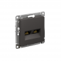 Розетка компьютерная 2-м AtlasDesign RJ45+RJ45 кат.5E механизм базальт SE ATN001485 ATN001485