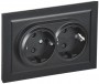 Розетка 2-м СП BRITE РСш12-3-БрЧ 16А в сборе с заземл. защ. шторки черн. IEK BR-R24-16-K02-F BR-R24-16-K02-F