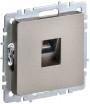 Розетка компьютерная СП RJ45 кат.5E BRITE РК10-БрШ шампань IEK BR-K10-1-K37 BR-K10-1-K37