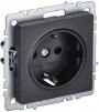 Розетка BRITE РС14-1-0-БрЧ 16А с заземл. защ. шторки черн. IEK BR-R14-16-K02 BR-R14-16-K02