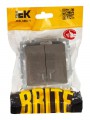 Выключатель 2-кл. СП BRITE ВС10-2-1-БрС 10А с инд. сталь IEK BR-V20-1-10-K46 BR-V20-1-10-K46