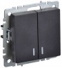 Выключатель 2-кл. СП BRITE ВС10-2-1-БрЧ 10А с инд. черн. IEK BR-V20-1-10-K02 BR-V20-1-10-K02