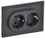 Розетка 2-м СП BRITE РС12-3-БрГ 16А в сборе с заземл. без защ. шторок графит IEK BR-R21-16-K53-F BR-R21-16-K53-F