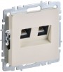 Розетка компьютерная двойная СП RJ45 кат.5E BRITE РК10-2-БрКр беж. IEK BR-K20-1-K10 BR-K20-1-K10