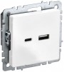 Розетка BRITE USB A+C 18Вт РЮ11-1-БрБ бел. IEK BR-U22-018-K01 BR-U22-018-K01