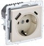 Розетка BRITE РЮш11-1-БрКр 16А с USB A+C 18Вт с заземл. защ. шторки беж. IEK BR-R14-16-U22-018-K10 BR-R14-16-U22-018-K10