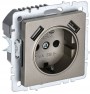 Розетка BRITE РЮш10-2-БрШ 16А с USB A+A 3.1А с заземл. защ. шторки шампань IEK BR-R14-16-U21-D31-K37 BR-R14-16-U21-D31-K37