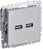 Розетка BRITE USB A+A 3.1А РЮ10-1-БрА алюм. IEK BR-U21-D31-K47 BR-U21-D31-K47