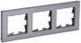 Рамка 3-м BRITE РУ-3-2-БрСе стекло сер. IEK BR-M32-G-K03 BR-M32-G-K03