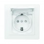 Розетка 1-м СП Минск 16А IP44 с заземл. защ. шторки с крышкой бел. EKF ERR16-029-100-44 ERR16-029-100-44
