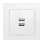 Розетка USB 2-м СП Минск 2.1А бел. EKF ERR-2USB-100 ERR-2USB-100