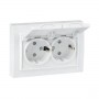 Розетка 2-м СП Минск 16А IP44 с заземл. защ. шторки с крышкой бел. EKF ERR16-129-200-44 ERR16-129-200-44