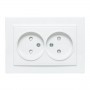 Розетка 2-м СП Минск 10А IP20 без заземл. защ. шторки бел. Basic EKF ERR10-102-100 ERR10-102-100