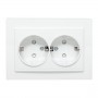 Розетка 2-м СП Минск 16А IP20 с заземл. защ. шторки бел. Basic EKF ERR16-128-100 ERR16-128-100