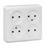 Розетка 4-м ОП Этюд 16А IP20 250В без с заземл. без защ. шторок бел. SE PA16-205B PA16-205B
