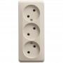 Розетка 3-м ОП Этюд 16А IP20 250В без заземл. без защ. шторок крем. SE PA16-009K PA16-009K