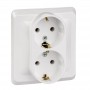 Розетка 2-м СП Этюд 16А IP20 250В с заземл. без защ. шторок бел. SE PC16-007B PC16-007B