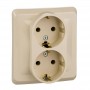 Розетка 2-м СП Этюд 16А IP20 250В с заземл. без защ. шторок крем. SE PC16-007K PC16-007K