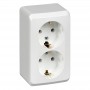 Розетка 2-м ОП Этюд 16А IP20 250В с заземл. без защ. шторок бел. SE PA16-007B PA16-007B