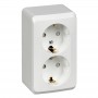 Розетка 2-м ОП Этюд 16А IP20 250В с заземл. защ. шторки бел. SE PA16-008B PA16-008B