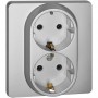 Розетка Inspiria 16А 250В 2х2P+E немецк. стандарт алюм. Leg 673752 673752