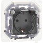 Розетка 1-м СП Inspiria 16А IP44 250В 2P+E защ. шторки с крышкой немецк. стандарт механизм алюм. Leg 673742 673742