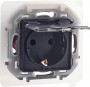 Розетка 1-м СП Inspiria 16А IP44 250В 2P+E защ. шторки с крышкой немецк. стандарт механизм антрацит Leg 673743 673743