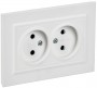 Розетка 2-м СП BRITE РС12-2-БрАБ 10А в сборе без заземл. без защ. шторок арктич. бел. IEK BR-R20-10-K91-F BR-R20-10-K91-F