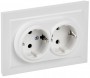 Розетка 2-м СП BRITE РС12-3-БрАБ 16А в сборе с заземл. без защ. шторок арктич. бел. IEK BR-R21-16-K91-F BR-R21-16-K91-F