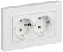 Розетка 2-м СП BRITE РСПл12-3-БрАБ 16А в сборе с заземл. без защ. шторок плоская арктич. бел. IEK BR-R27-16-K91-F BR-R27-16-K91-F