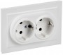 Розетка 2-м СП BRITE РСш12-3-БрАБ 16А в сборе с заземл. защ. шторки арктич. бел. IEK BR-R24-16-K91-F BR-R24-16-K91-F