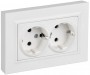 Розетка 2-м СП BRITE РСшПл12-3-БрАБ 16А в сборе с заземл. защ. шторки плоская арктич. бел. IEK BR-R28-16-K91-F BR-R28-16-K91-F
