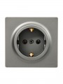 Розетка 1-м ОП LETO с заземл. ПБТ платина LEZARD 752-3500-122B 752-3500-122B