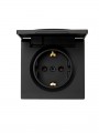 Розетка 1-м ОП LETO с заземл. с крышкой LETO ПБТ черн. бархат LEZARD 752-4200-123B 752-4200-123B
