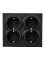 Розетка 4-м ОП LETO с заземл. закрытый корпус ПБТ черн. бархат LEZARD 752-4200-127BDP 752-4200-127BDP