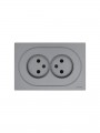 Розетка 2-м СП OSEN без заземл. ПБТ механизм сер. матов. LEZARD 743-7400-128B 743-7400-128B