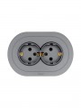 Розетка 2-м СП OSEN с заземл. ПБТ круглая механизм сер. матов. LEZARD 744-7400-127B 744-7400-127B