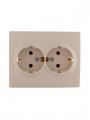 Розетка 2-м СП Karina с заземл. термопласт крем. LEZARD 707-0300-127B 707-0300-127B