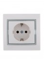 Розетка 1-м СП Mira 16А IP20 с заземл. с сер. вставкой керамика бел. LEZARD 701-0215-122 701-0215-122