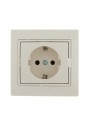 Розетка 1-м СП Mira 16А IP20 с заземл. со вставкой керамика крем. LEZARD 701-0303-122 701-0303-122