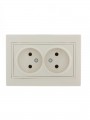 Розетка 2-м СП Mira 16А IP20 без заземл. со вставкой керамика крем. LEZARD 701-0303-128 701-0303-128