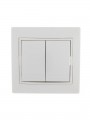 Выключатель 2-кл. СП Mira 10А IP20 с бел.вставкой бел. LEZARD 701-0202-101 701-0202-101