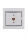 Розетка компьютерная 1-м СП Mira RJ45 бел./сер. LEZARD 701-0215-139 701-0215-139
