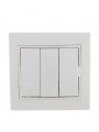 Выключатель 3-кл. СП Mira 10А IP20 с бел.вставкой бел. LEZARD 701-0202-109 701-0202-109