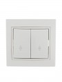 Переключатель проходной 2-кл. СП Mira 10А IP20 с бел.вставкой бел. LEZARD 701-0202-106 701-0202-106