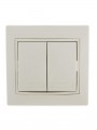 Выключатель 2-кл. СП Mira 10А IP20 со вставкой крем. LEZARD 701-0303-101 701-0303-101