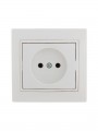 Розетка 1-м СП Mira 16А IP20 без заземл. с бел. вставкой керамика бел. LEZARD 701-0202-121 701-0202-121